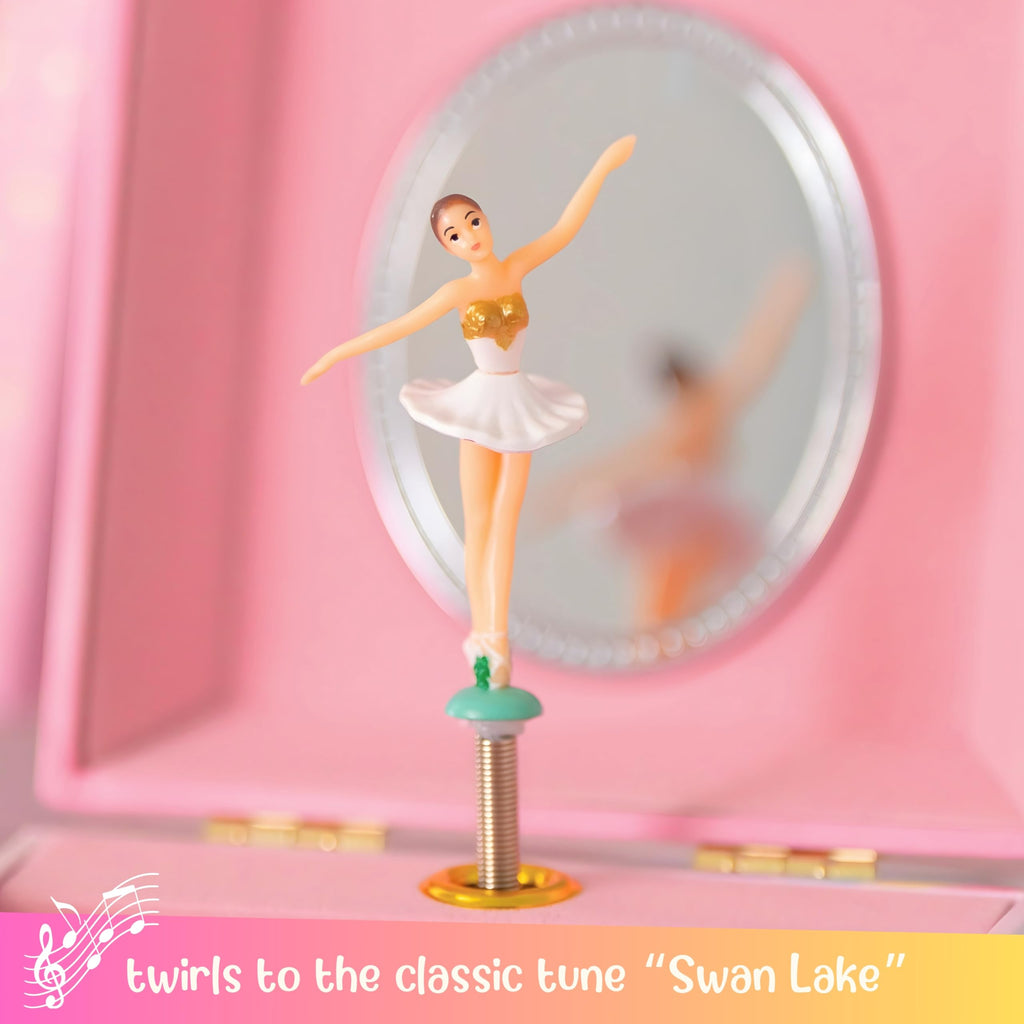 Giggle & Honey® Musical Ballerina Jewelry Box for Girls - Kids Music Box with Spinning Ballerina, Ballet Birthday Gifts for Little Girls, Jewelry Boxes - Ages 3-10