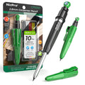 Nicpro CP5000 Carpenter Pencil with Armored Exterior, Multifunction Portable All-in-one Deep Hole Marking for Construction, Professional Woodworking, ABS Anti-Gravity Tools Architect(Black-green #003)