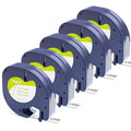 5PK Compatible with DYMO LetraTag 91330(10697) White Paper Tape for LetraTag Plus LT100H LT100T QX50(1/2 Inch x 13 Feet 12mm x 4m)