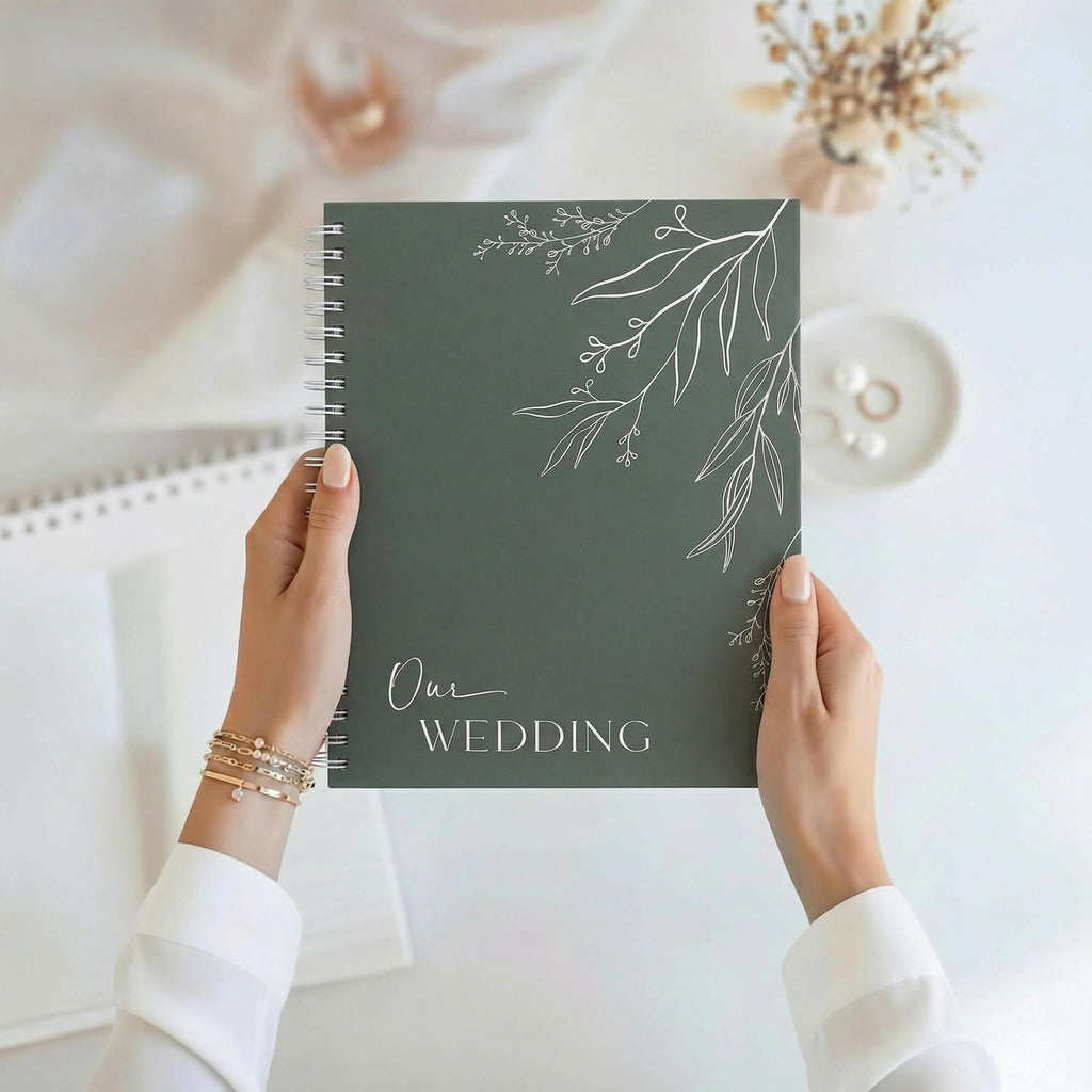 Beautiful Minimalistic Wedding Planner Book and Organizer - Enhance Excitement and Makes Your Countdown Planning Easy - Unique Engagement Gift for Newly Engaged Couples, Future Brides and Grooms