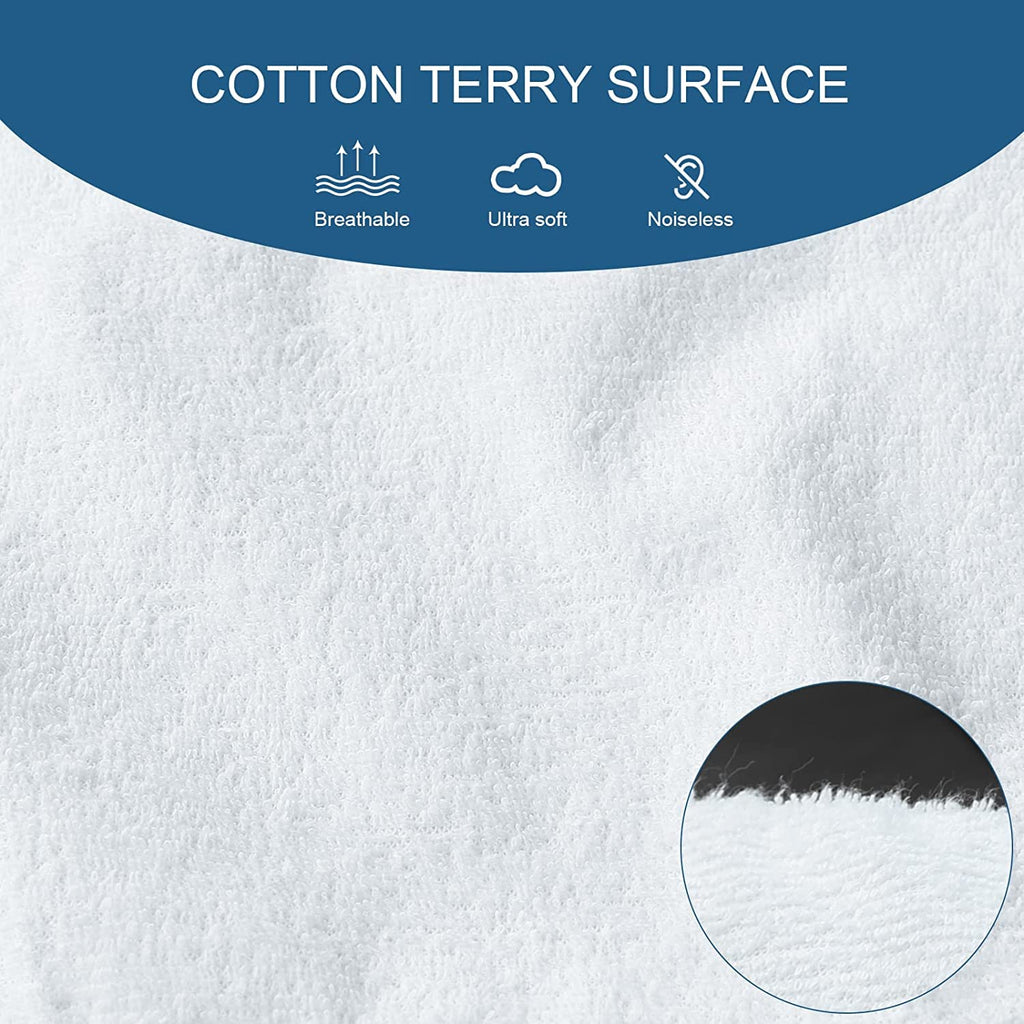 SPRINGSPIRIT 100% Queen Size Mattress Protector Waterproof Hypoallergenic Terry Mattress Cover, Ultra Soft and Breathable Queen Mattress Protector Noiseless, 18'' Depth Pocket (60 x 80inch)