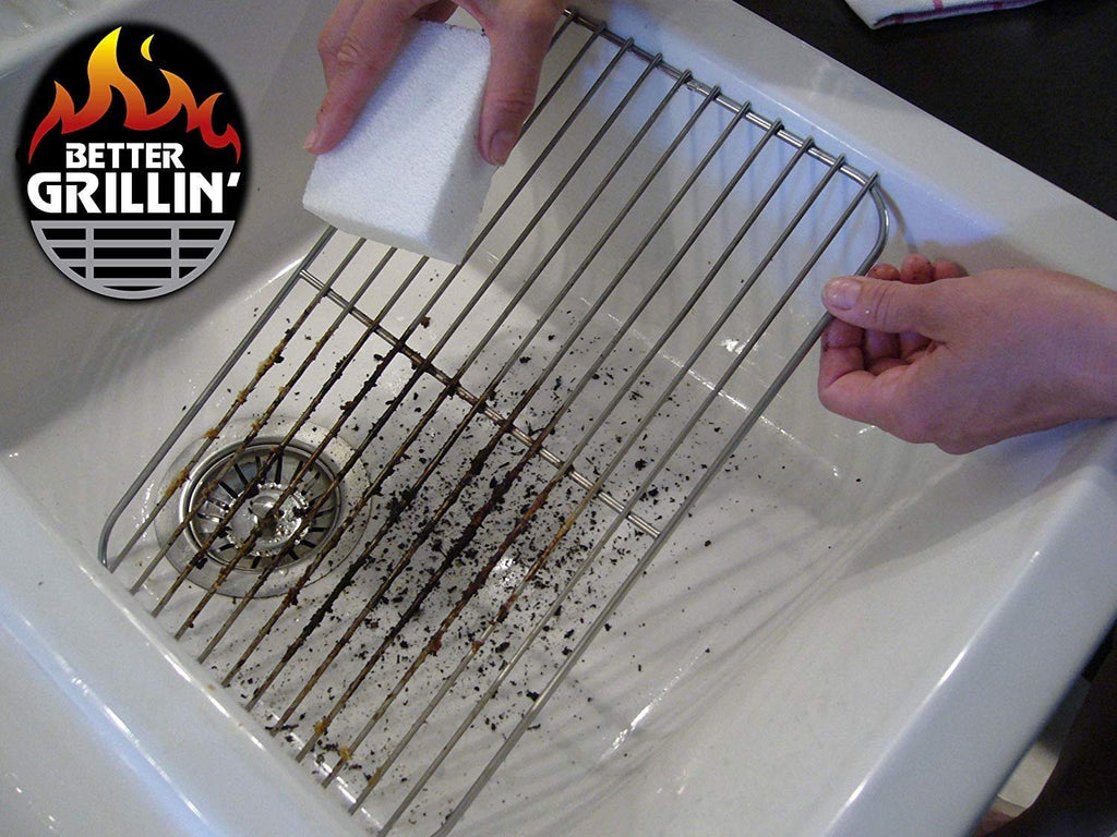Better Grillin Scrubbin Stone Grill Cleaner-Scouring Brick/Barbecue Grill Brush/Barbecue Cleaner for BBQ, Griddle, 4pk