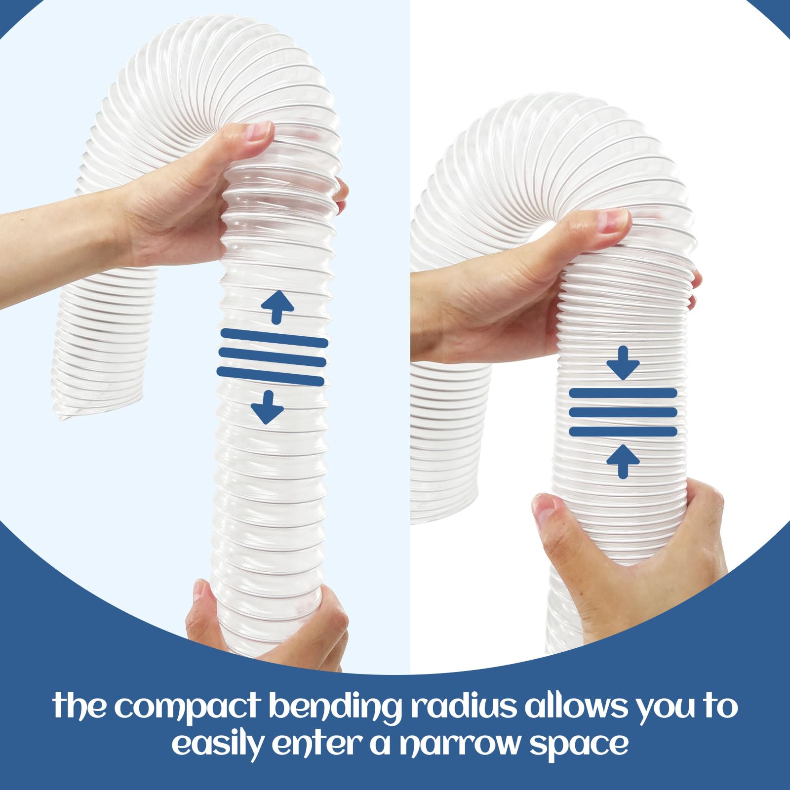 2 1/2" x 5' Flexible PVC Dust Collection Hose, Heavy Duty Fume Collection Hose with Carbon Steel Wire Coil, Vacuum Accessories for Workshop & Home