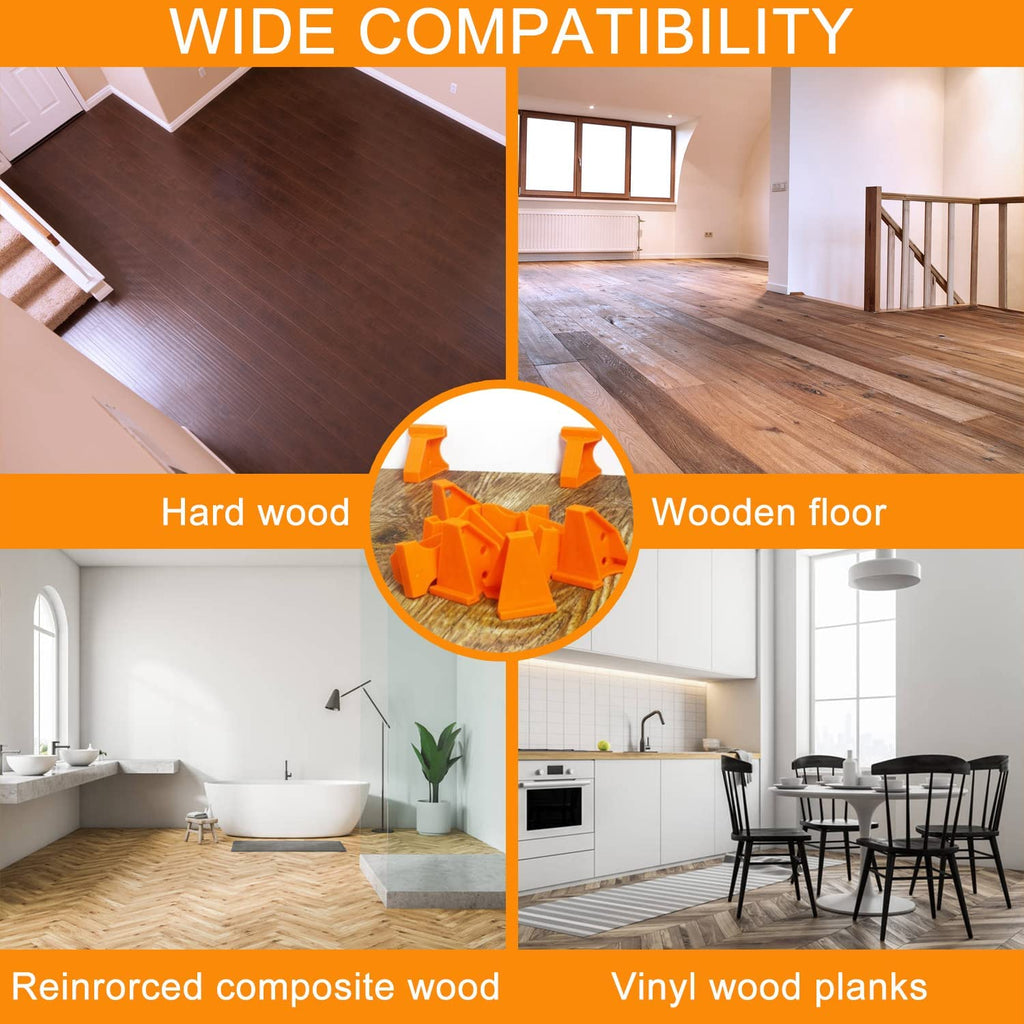 DSHTP 20 Pack Flooring Spacers Installation Tool with 1/4’’& 1/2’’ Gap Laminate Wood Flooring Tools, Special Triangle Stay in Place, Compatible Vinyl Plank, Hardwood & Floating Floor Installation