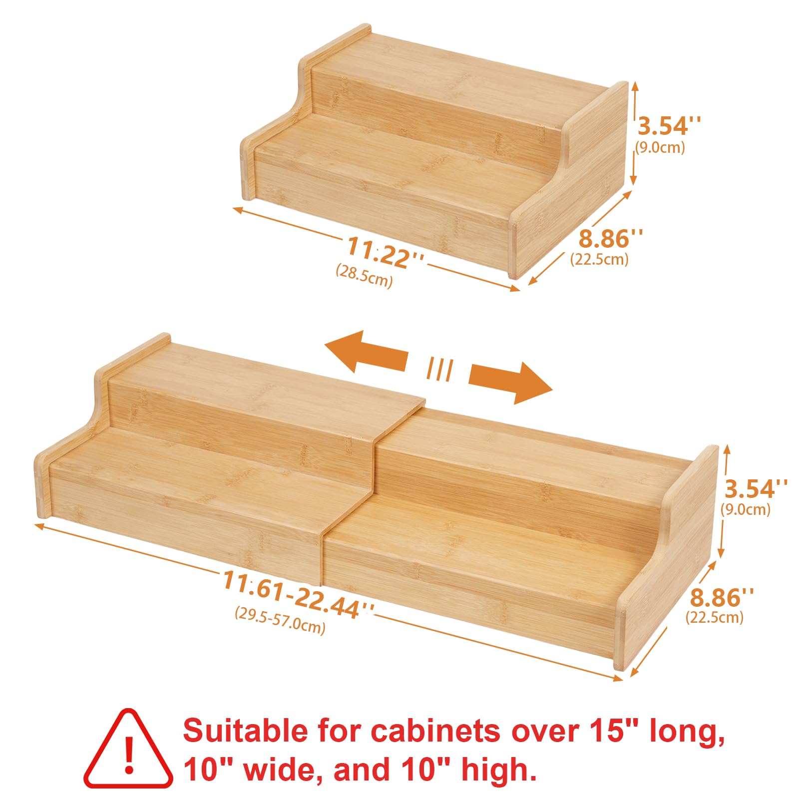 Hongtamoya 2-Tier Expandable Coffee Mug Holder, Countertop Station Bamboo Mug Cup Rack Coffee Bar Organizer, Tea Cups Stand for Cabinet, Multi-functional Mug Holder Shelf for Kitchen, Home