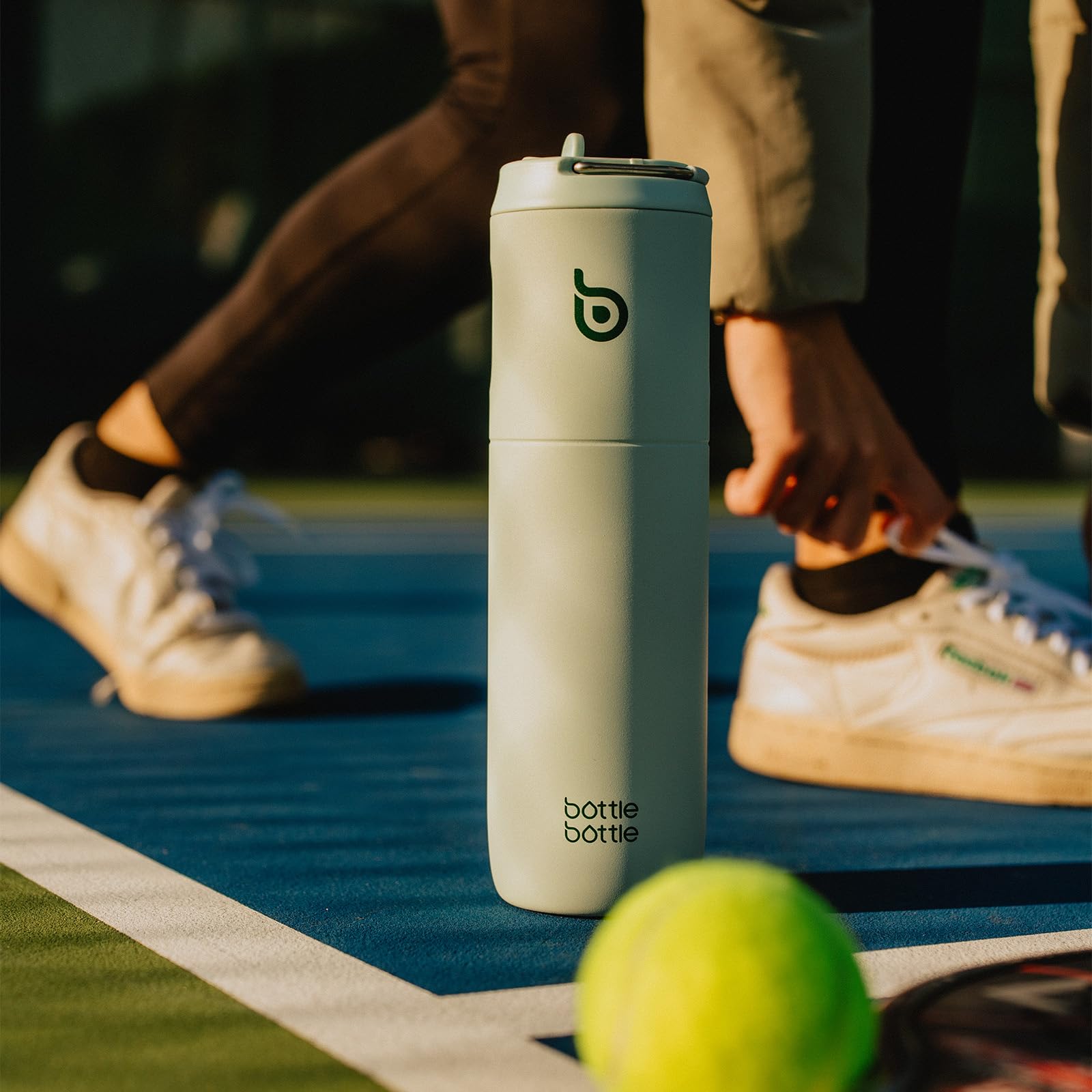 Bottle Bottle Insulated Water Bottle 24oz with Straw Lid and Handle for Sports Travel Gym Stainless Steel Water Bottles Double-Wall Vacuum Metal Bottles Leak Proof BPA-Free (Light Green)