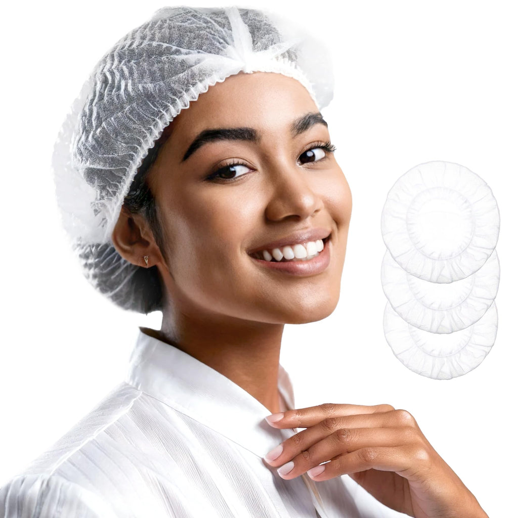 100 Pack Hair Nets 24 Inch White Invisible Mesh Nylon Hair Net Food Service Elastique Cheveux Kitchen Bun Bouffant Wig Cap Hairnet Food Service Massage Labs Salon wrap