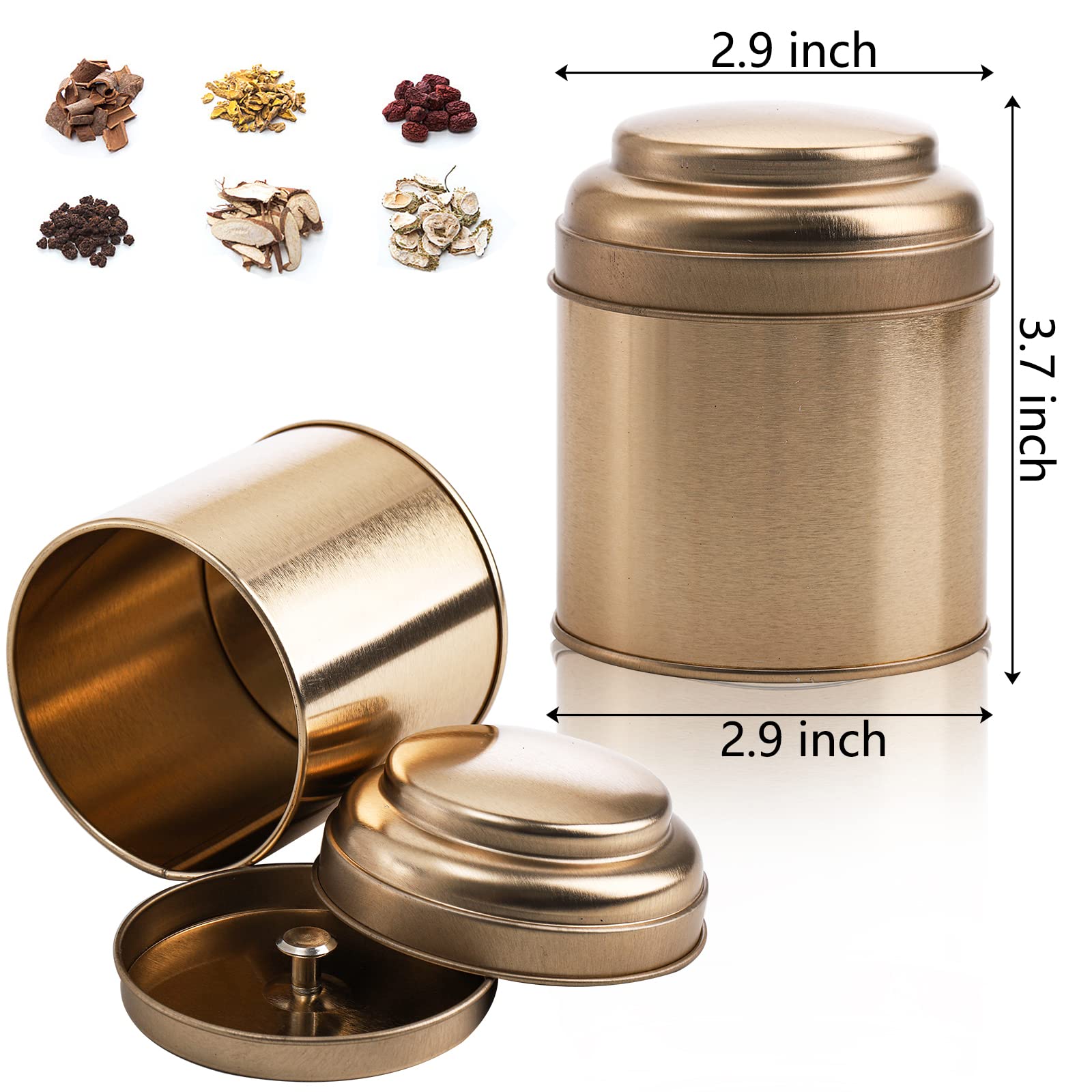 Lawei 9 Pack Tea Tins Canister with Airtight Double Lids, Mini Tea Storage Containers Round Tin Can Box for Storage Tea Coffee Sugar Loose Leaf
