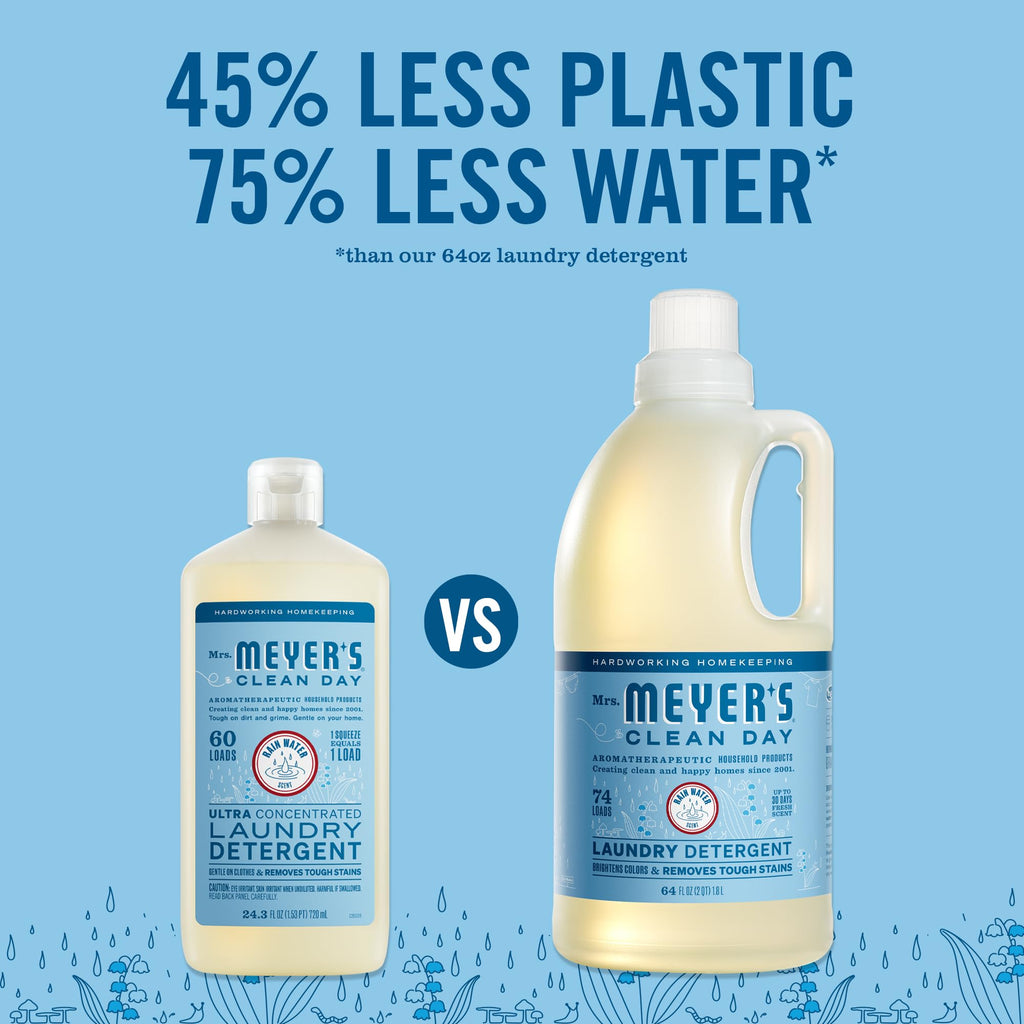 Mrs. Meyer's Clean Day Ultra Concentrated Laundry Detergent, Rain Water Scent, 720mL