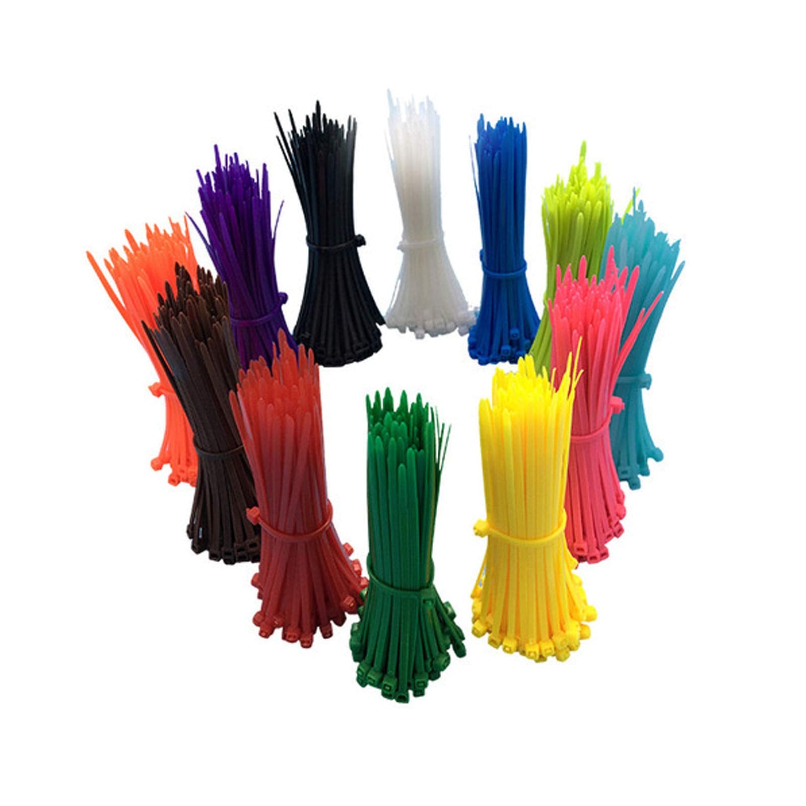 1200 Pieces Zip Ties, Multi-Purpose Assorted Colored Self-Locking Nylon Cable Zip Ties in 12 Different Colour for Home Office Garden Garage and Workshop,4 inch