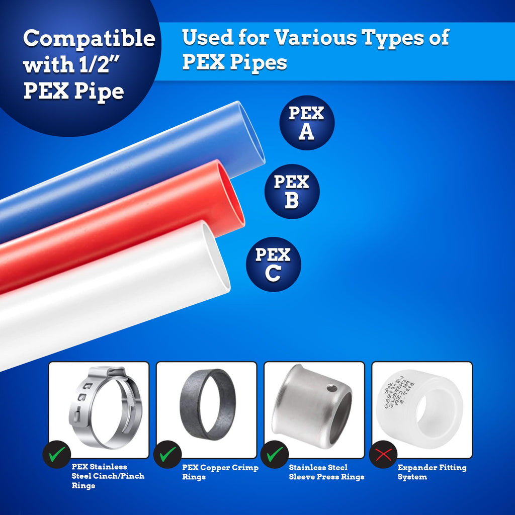 New Age America® 18pcs 1/2" PEX Fittings AquaFlow 360™ | 6 Elbow + 6 Tee + 6 Coupling | 1/2 Inch Brass | Barb PEX Fittings for PEX Pipe | Lead-Free Fittings | NSF, UPC, CUPC, ASTM F1807 Certified