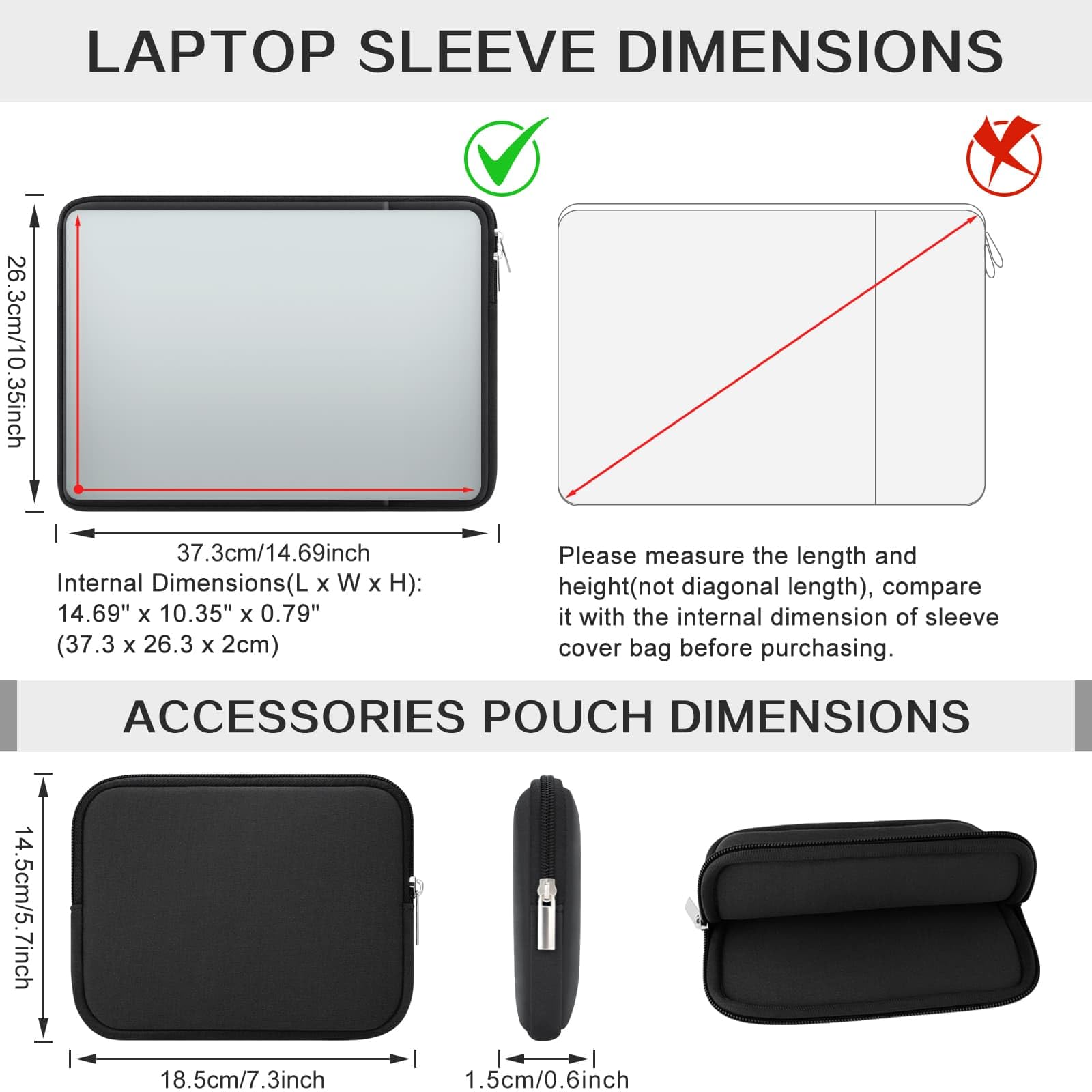 RAINYEAR 16 Inch Laptop Sleeve Soft Case with Front Pocket & Accessories Pouch, Specially Compatible with 16" MacBook M1 M2 M3 M4 M5 A2141 A2485 A2780 A2991 A3403 A3186 A3428 A3429(Black)