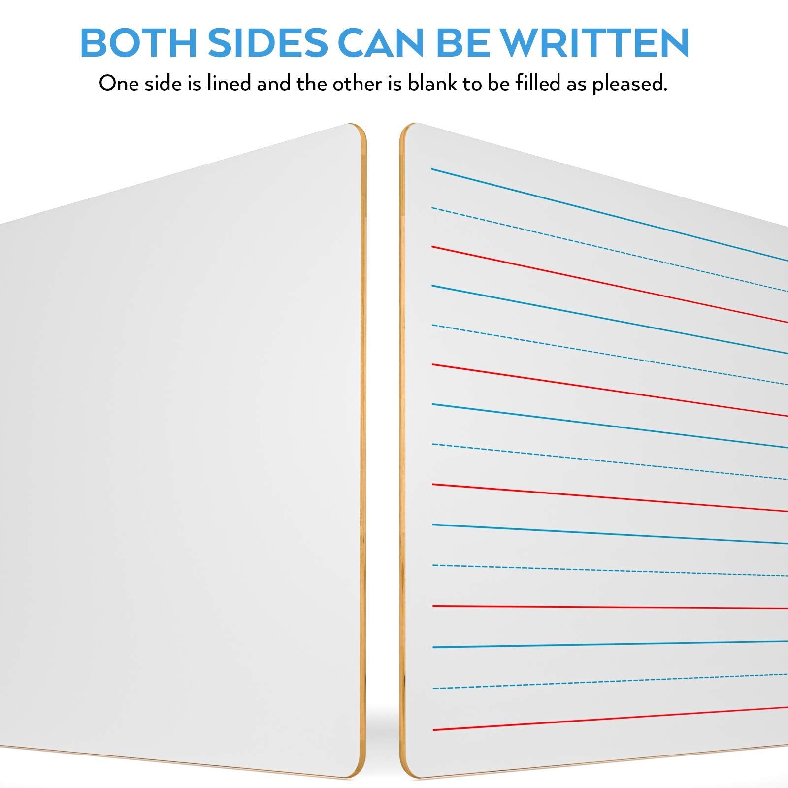 Nicpro Lap Board 9 x 12 Inch 2-Pack Double Sided Blank and Lined Small Lap Board with 3 Pens Mini Whiteboard for Water Based Learning, Portable for Student and Classroom Use
