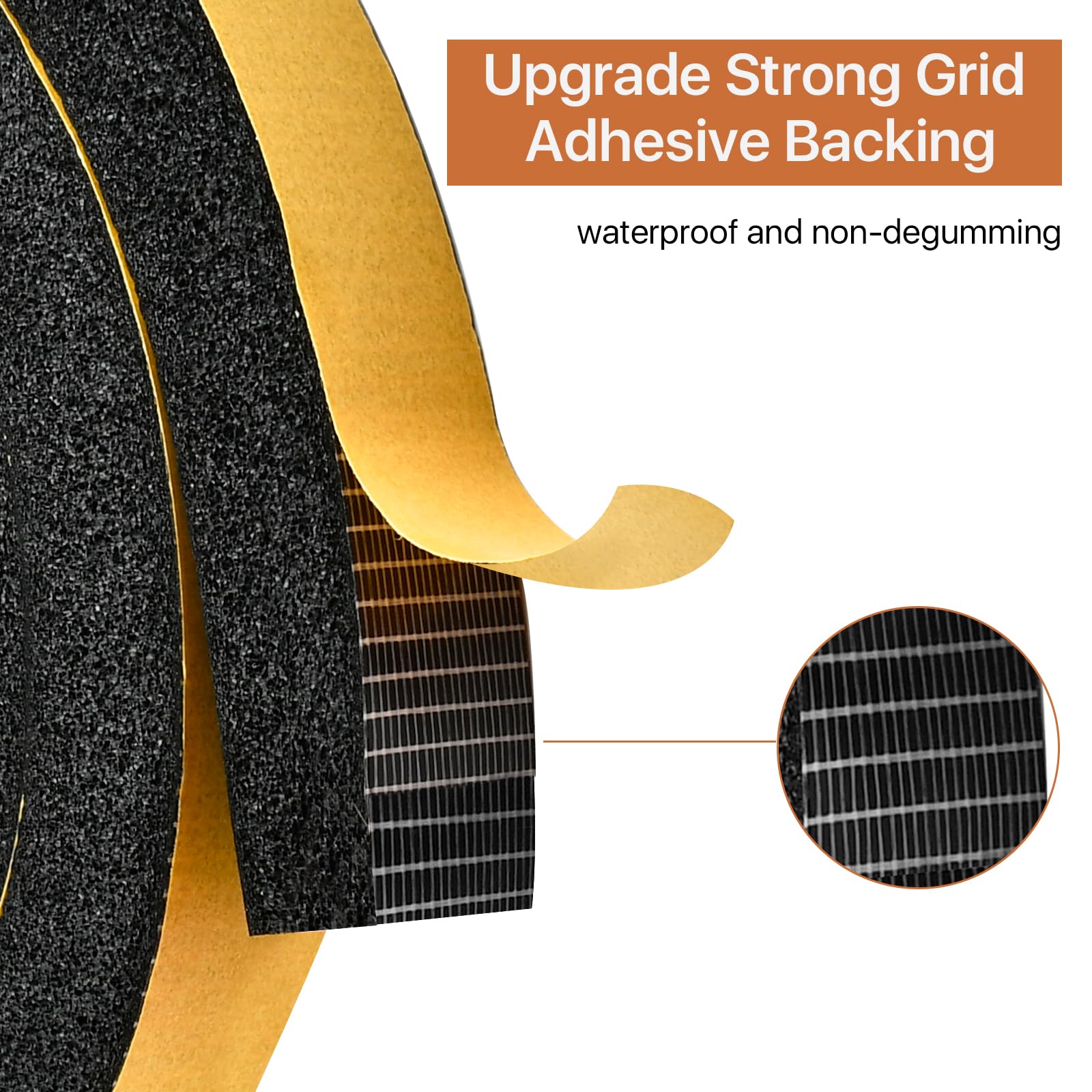 Supkiir 3 Rolls Weather Stripping Foam Tape, 20 Feet Self Adhesive Weather Stripping Door Seal Strip, High Density Foam Sealing Strip for Door Window Insulation Soundproof (1”W x 1”T)