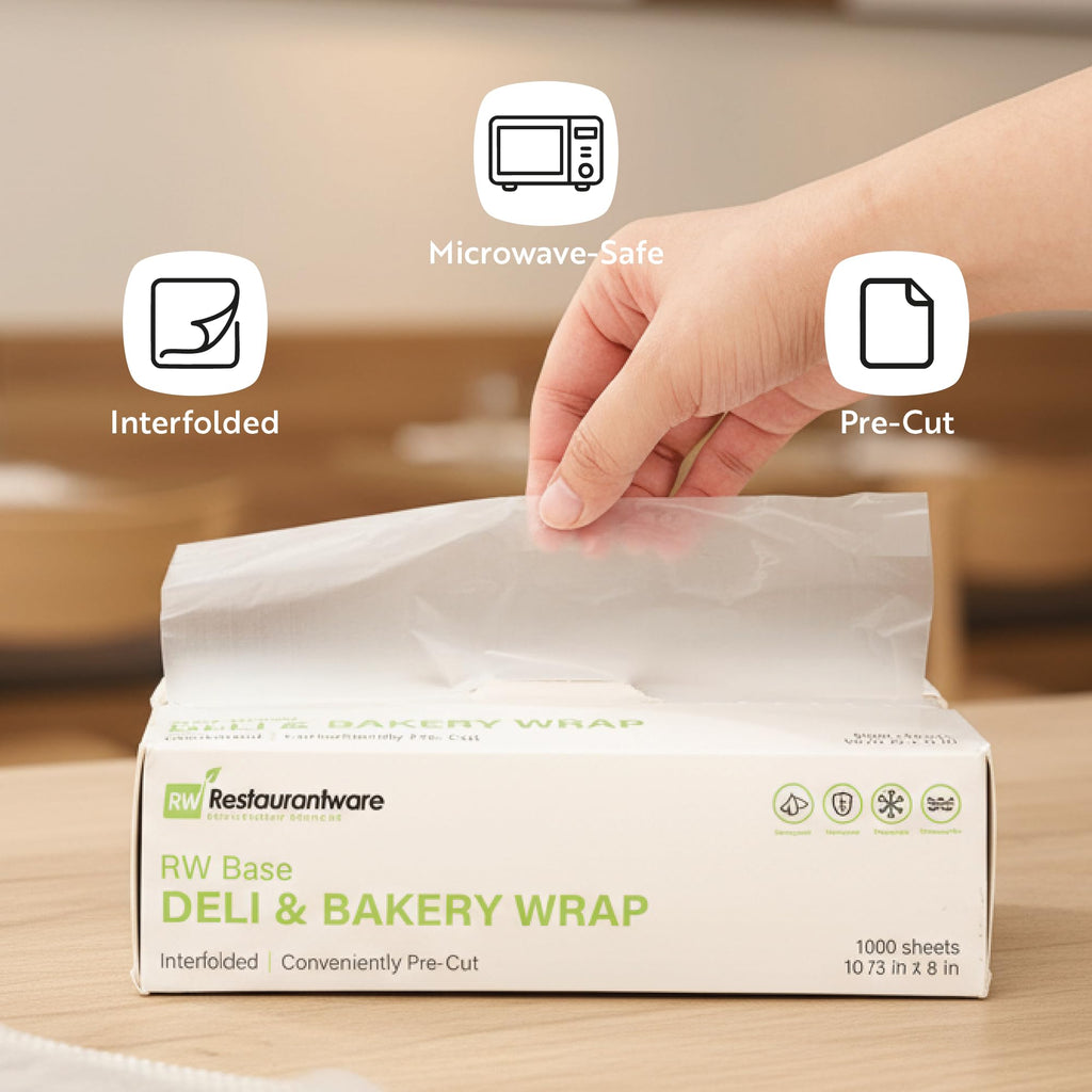 Restaurantware Plastic Food Wraps 1000 Pack of 10.75" x 8" Pre-Cut Clear Sandwich Wraps Disposable Pop-Up Microwavable Freezable Greaseproof Food Covers for Burgers, Snacks, and Take Out