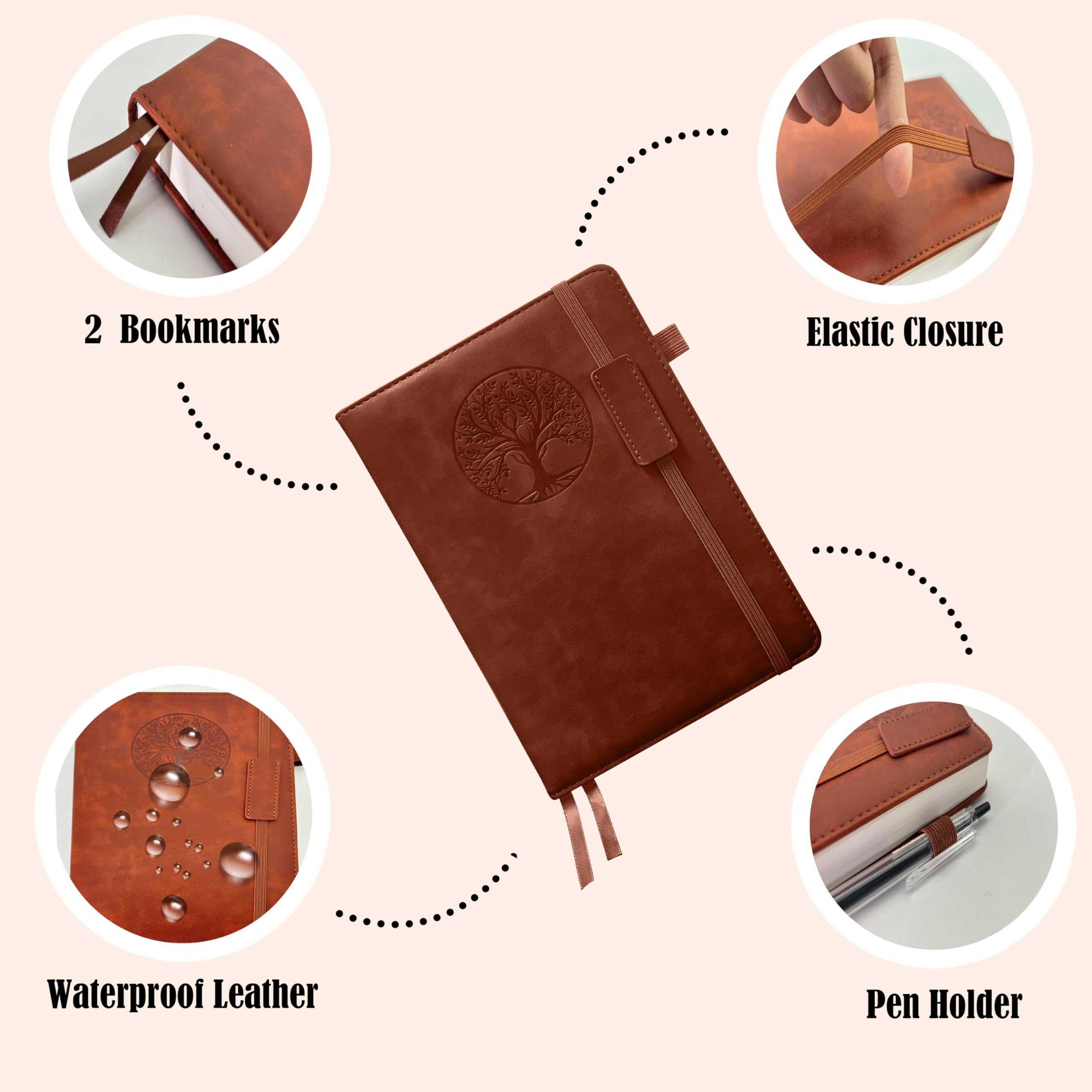 Notebook Journal 2 Pack, A5 Leather Notebooks for Work, School, 100GSM College Ruled Journals Lined Pages, VALIDASS 256 Pages Meeting Hardcover Notebook for Women,Men(Black_Brown)