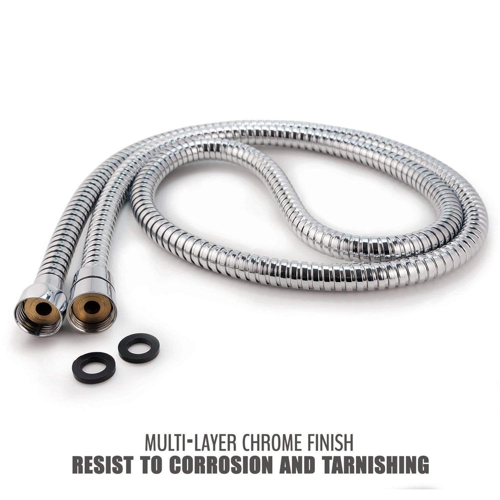 Kunova (TM) 10FT 10 FT 120 Inch 120" 3 Meters 304 Stainless Steel Extra Long Shower Head Hose Copper Head Shower Hose Bathroom Handheld Showerhead Sprayer Extension Explosion-Proof