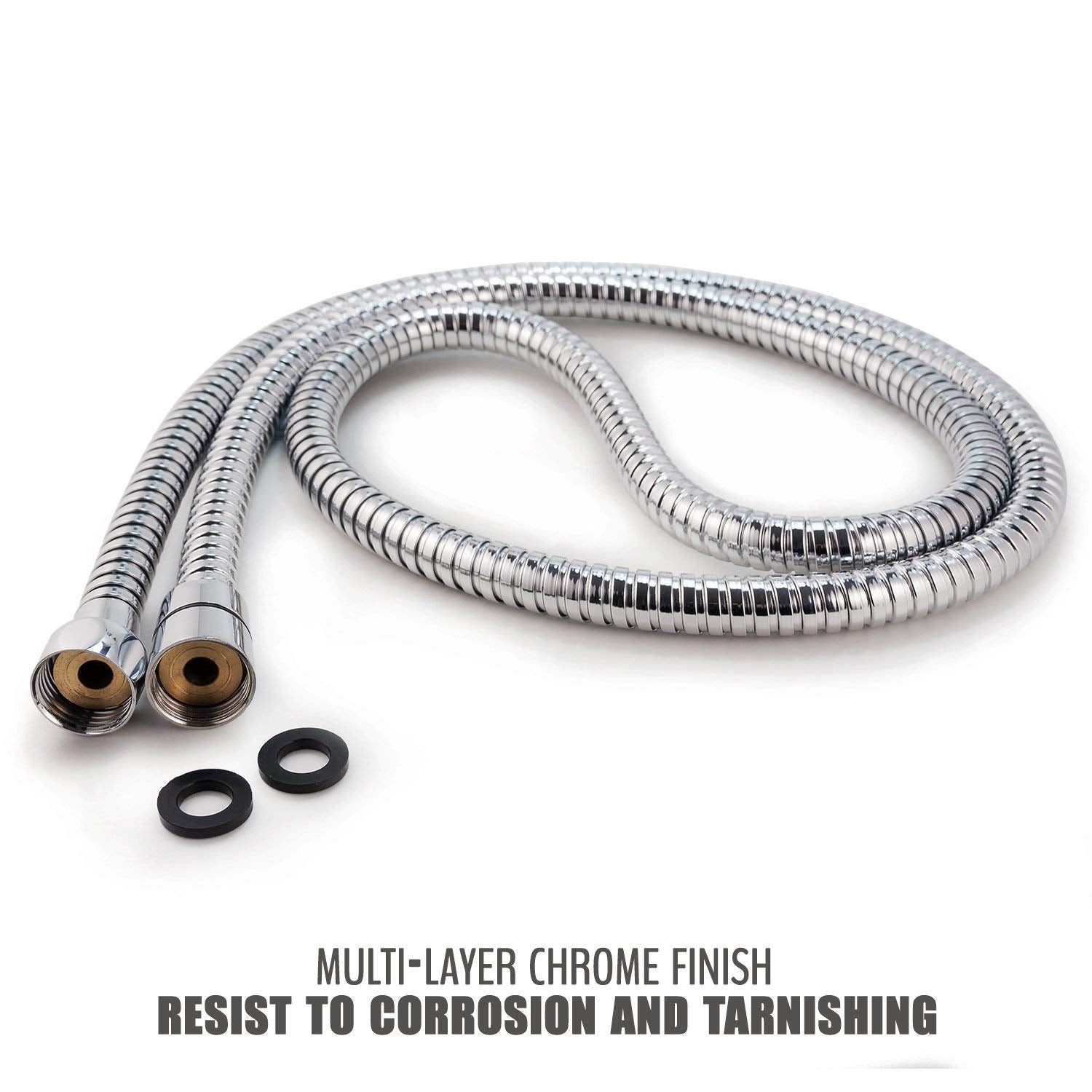 Kunova (TM) 10FT 10 FT 120 Inch 120" 3 Meters 304 Stainless Steel Extra Long Shower Head Hose Copper Head Shower Hose Bathroom Handheld Showerhead Sprayer Extension Explosion-Proof