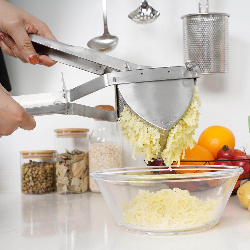 MyLifeUNIT Potato Ricer, Stainless Steel Potato Masher & Squeezer, Extra Large Capacity Ricer for Mashed Potatoes, Ergonomic Comfort Grip