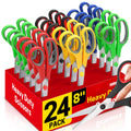 Scissors Bulk 24-Pack, BURVAGY 8" Scissors All Purpose Heavy Duty Sharp Scissors for Office School Home Stainless Steel Blades Safety Soft Grip Handles,Right/Left Handed Scissors