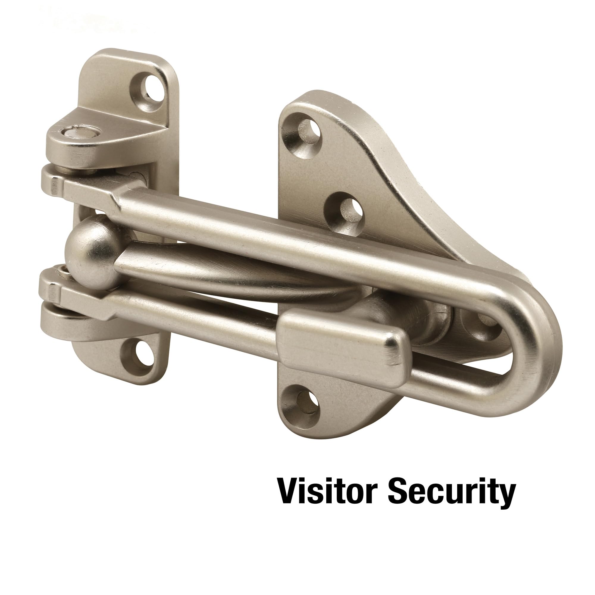 Prime-Line U 11316 Swing Bar Door Guard with High Security Auxiliary Lock, Satin Nickel Finish (Single Pack)