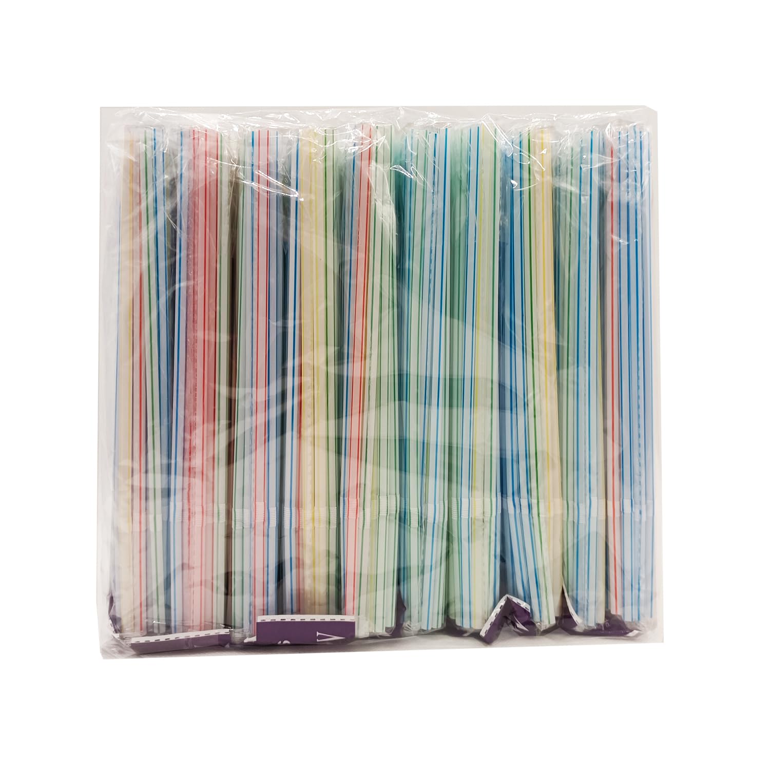 FOREVERIE 1000 Counts Value Pack Plastic Bendable Drinking Straws Flexible, Diameter 5 MM Length 21 CM (8.27 Inches), Assorted Colors Striped