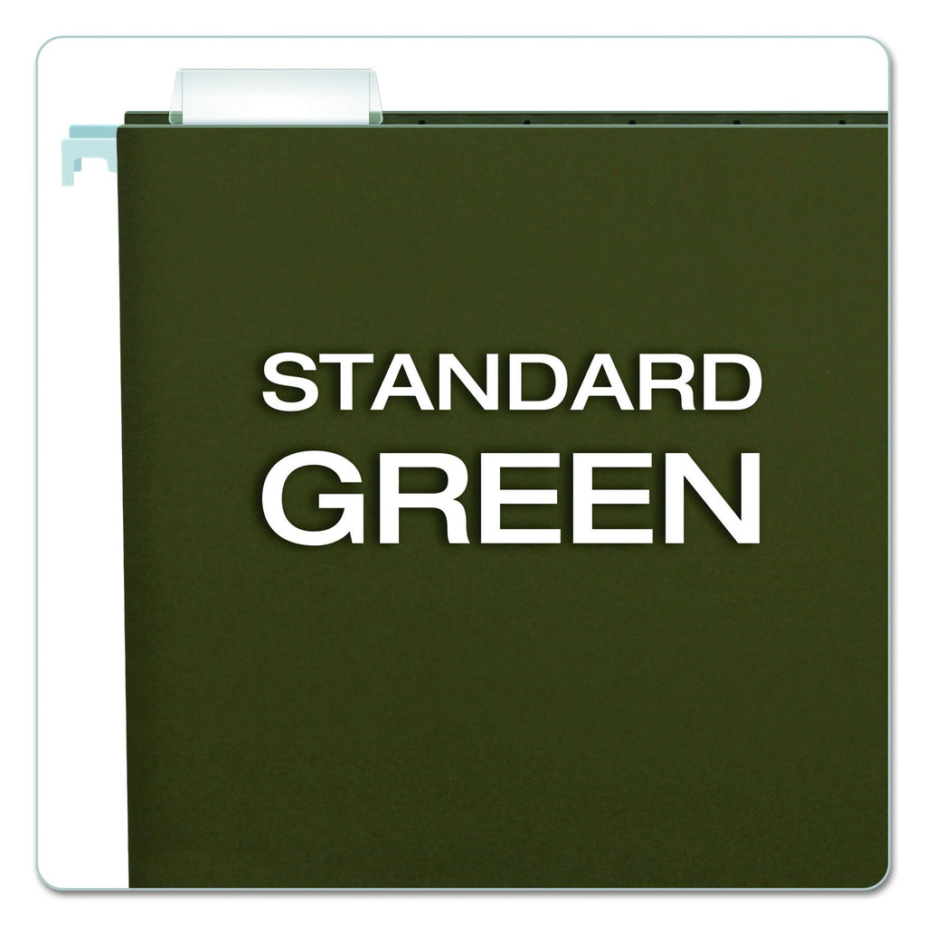 Pendaflex Hanging File Folders, Legal Size, Standard Green, 25 Per Box, 1/5-Cut Tabs, Lighter Interior to Prevent Misfiles, for Office, School, and Home Organization