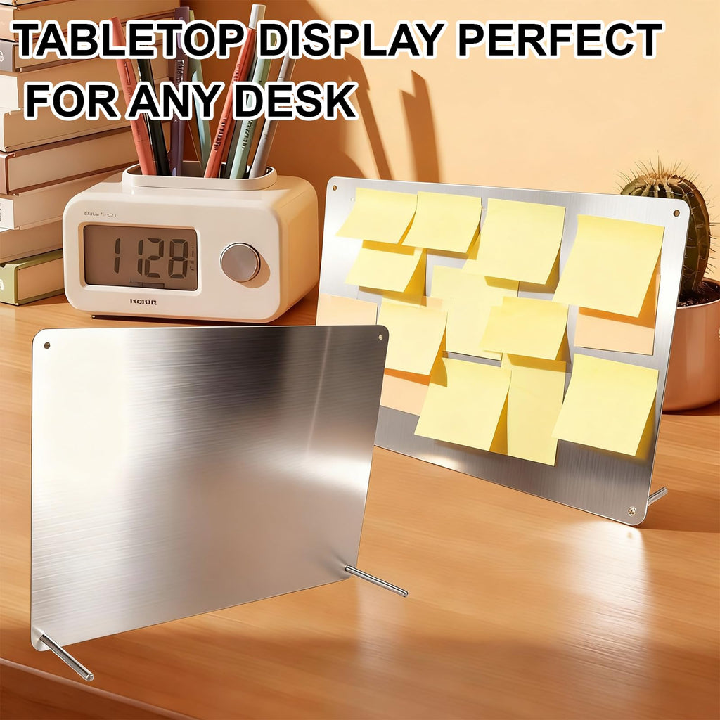 2Pack Magnetic Boards 12.6" x 8.6" Magnet Bulletin Board Magnet Display Suitable for Wall Cubicle Pre-Drilled with Screws