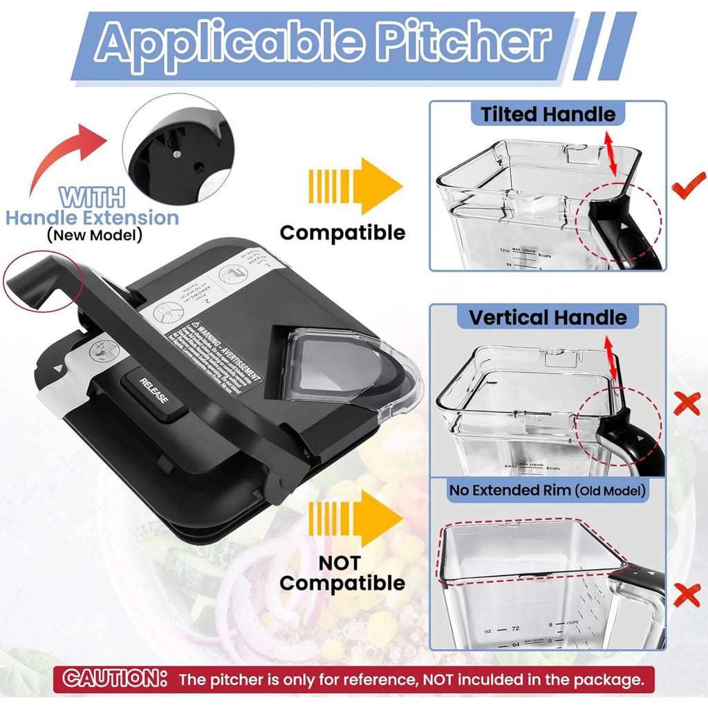 Lid Replacement for Ninja Blender 72 OZ Pitcher,Blender Top Locking Lid Cover Replace for Ninja BL770, BL770W, BL771, BL771C, BL772, BL772Q, BL773CCO, BL773CO, BL773REF, BL770AMZ