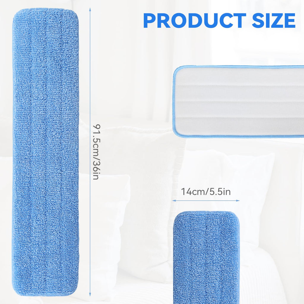 “36" Microfiber Pad for Rubbermaid Commercial 36 Inch Mop Head - 8 Pack Replacement Wet & Dry Commercial Reusable Cleaning Mop Refills Fit for Any Microfiber Flat Mop System 36"”