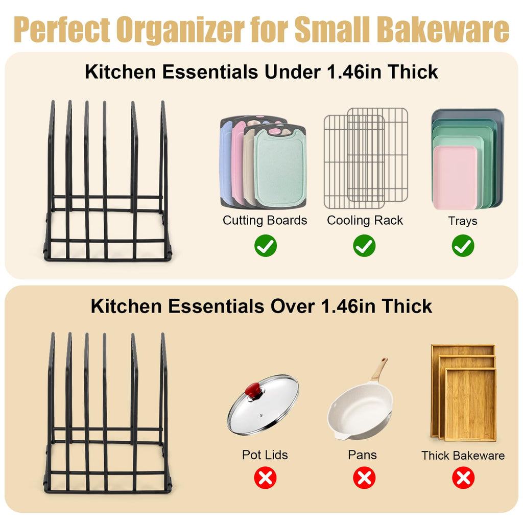 Kitchen Cabinet Cutting Board Organizer, Cookie Sheet Storage Rack,Cabinet Dividers Holder with 5 Slots for Baking Pan Tray Organizer (1 PC)