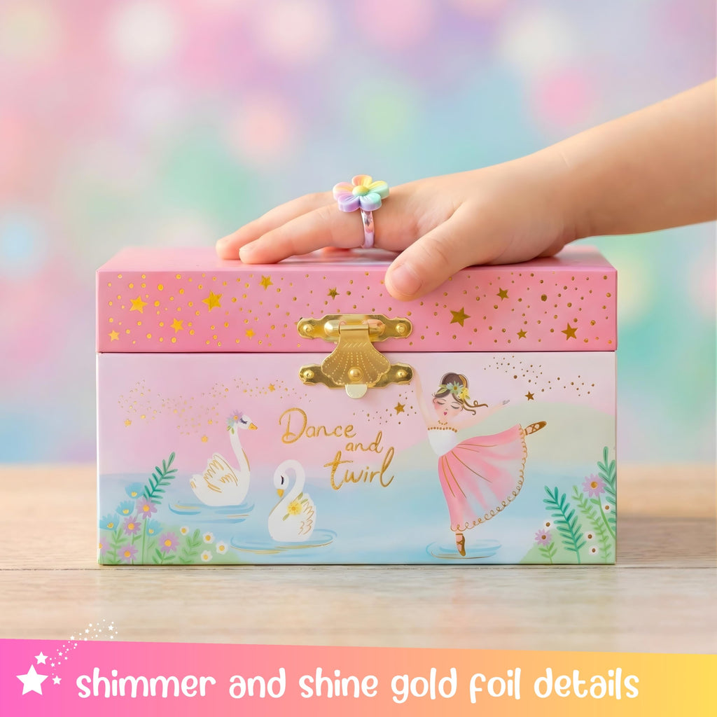 Giggle & Honey® Musical Ballerina Jewelry Box for Girls - Kids Music Box with Spinning Ballerina, Ballet Birthday Gifts for Little Girls, Jewelry Boxes - Ages 3-10