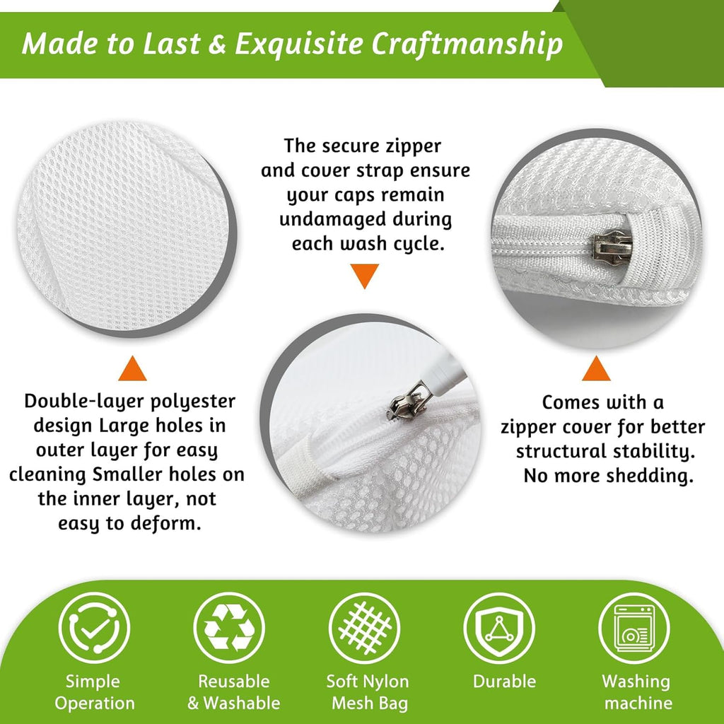 2 Pack Hat Washer Cage Hat Cleaner Hat Washer for Baseball Caps for Washing Machine or Dishwasher for Flat & Curved Hats… White