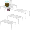 ROFAY Kitchen Cupboard Shelf Wire Rack Organizer - Set of 4, Chrome Plated Metal Storage Shelves, Countertop Divider for Pantry, Cabinets, and Utensils