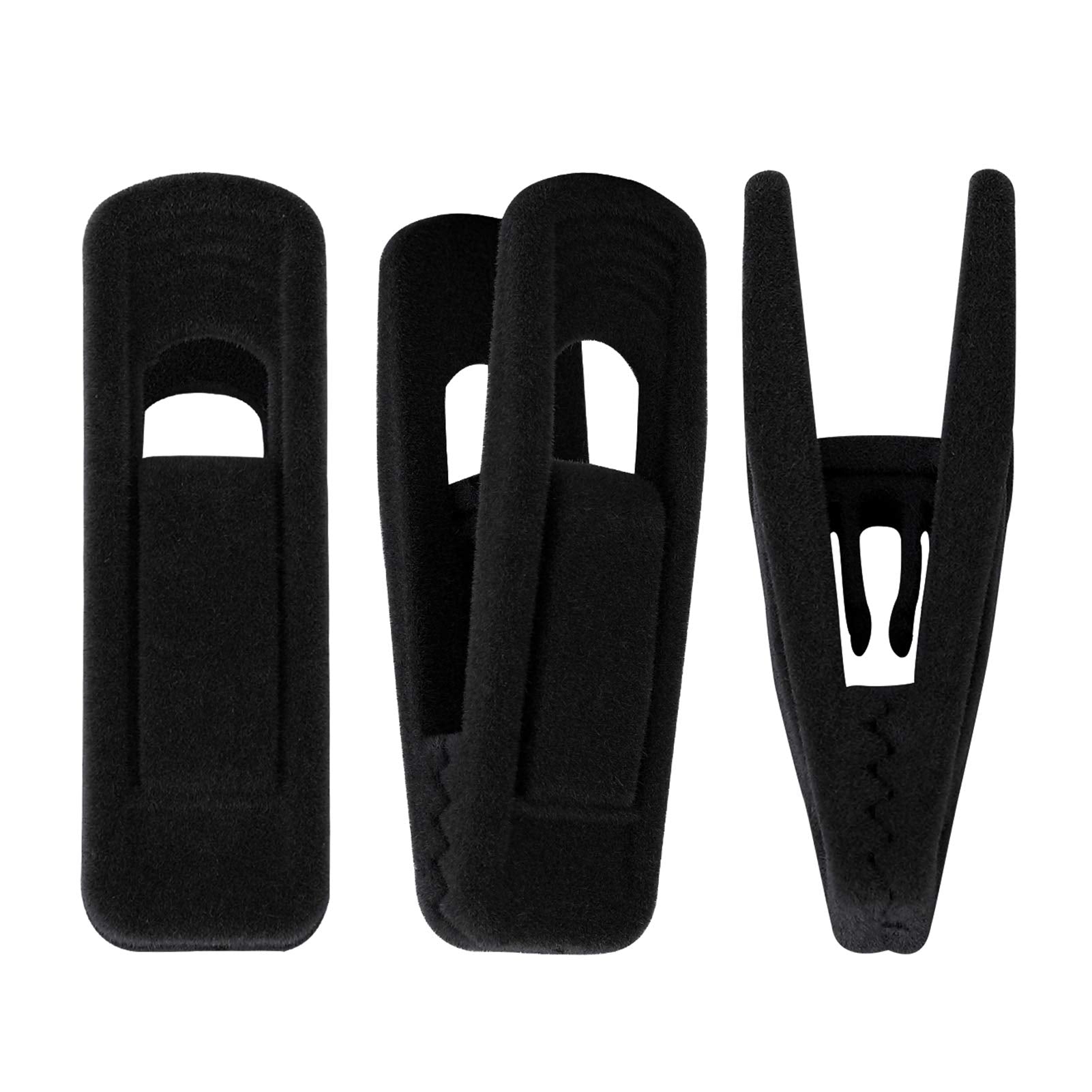 Trgowaul Velvet Hangers Clips, 20 Pack Black Pants Hangers Velvet Clips, Strong Finger Clips Perfect for Thin Velvet Hangers