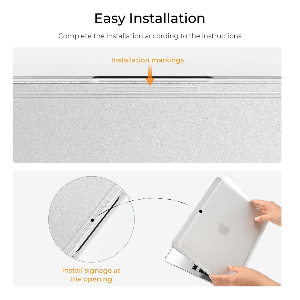 EooCoo Reinforced Corner Knight Case for MacBook Air 13 inch M5 M4 M3 M2, Snug Fit, Scratch Resistant Anti-Slip Matte Finish, Full Protective Laptop Cover 13.6 inch, Clear