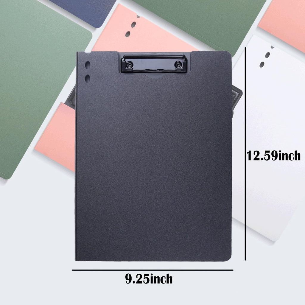 6 PCS Clipboard Folder, Plastic Clipboard Folder with Pocket A4 Durable Foldable Clip Board for Nurses Trainers Punchless Clamp Binder Clip Board with Cover for Classroom Office Field Work (Vertical)