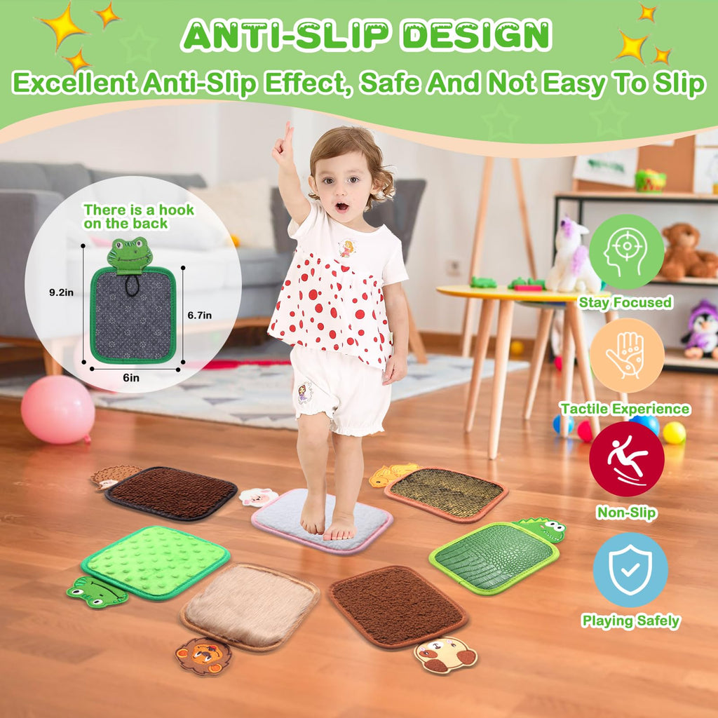 8 Set Different Textures Sensory Mats for Sensory Walls Sensory Floor Tiles Sensory Room Items Early Sensory Tactile Training, Autistic Children Special Education Classroom Must Haves