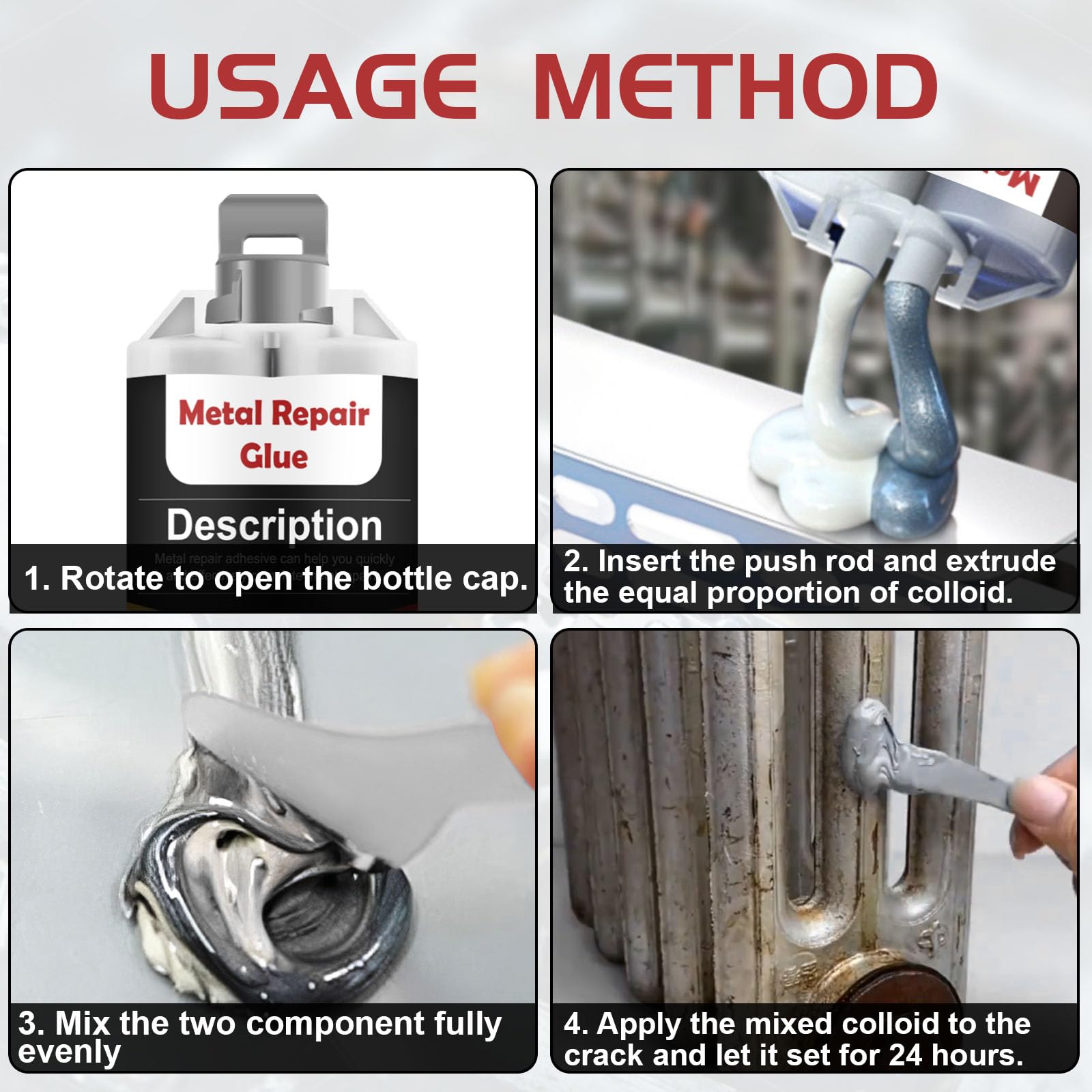 GDDP Metal Glue 240g, 2 Part Epoxy Resin Metal Welding Glue, Heavy Duty for Welding Aluminum, Tiles, Sealing, Adhesive for Metal, Plastic, Steel, Ceramics