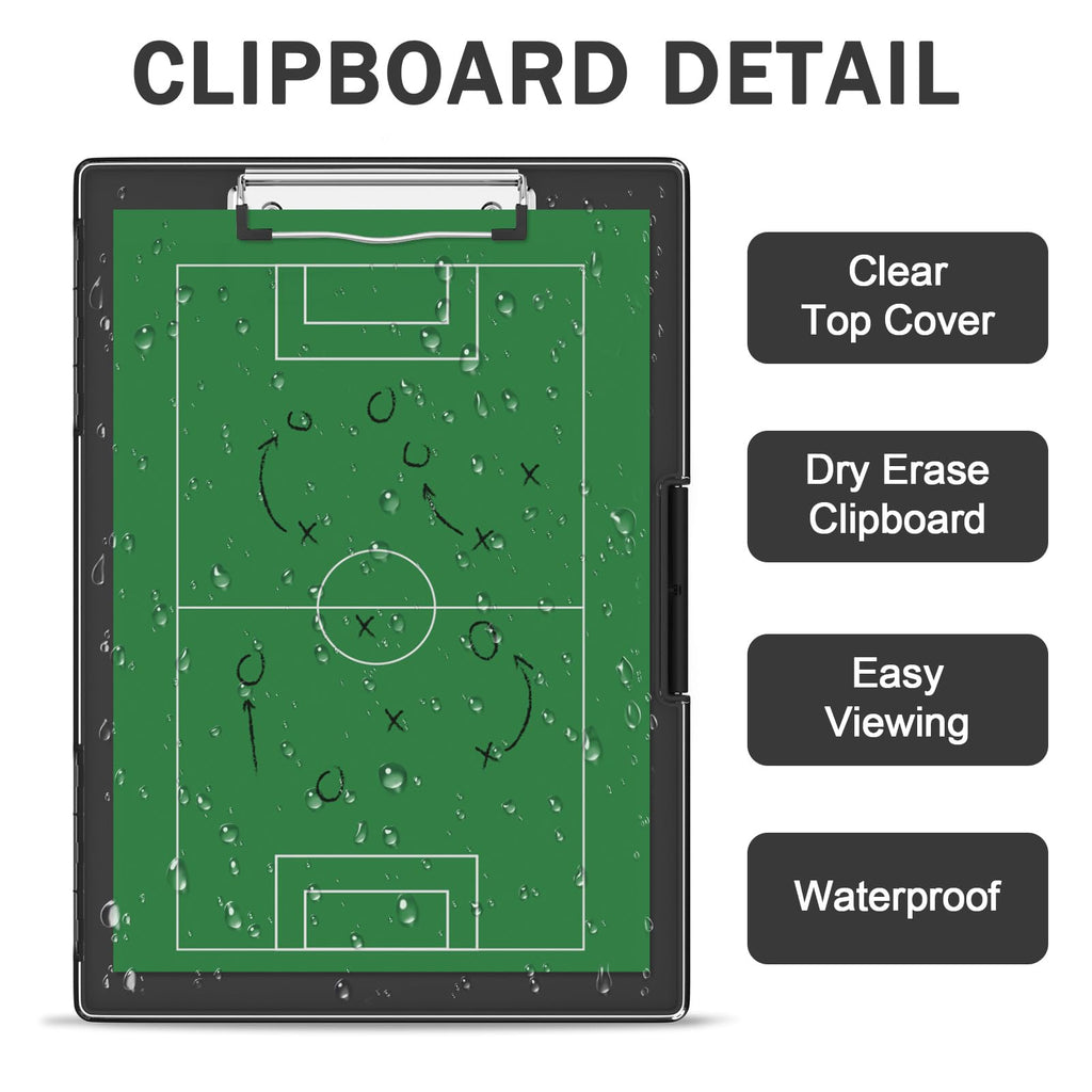Rimilak Plastic Clipboard with Storage, Side Opening Clip Boards with 2 Storage Case, High Capacity Nursing Clipboards with Heavy Duty Clips for Work School Office Supplies, Black