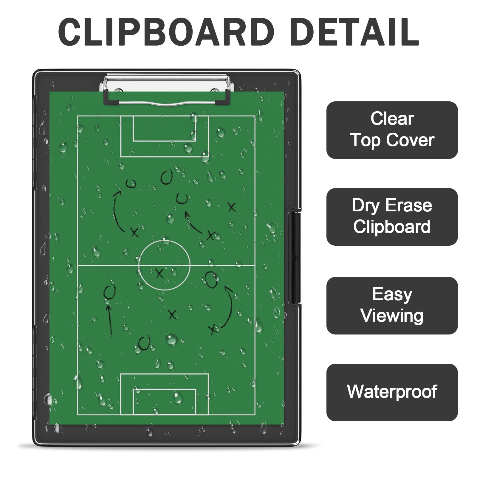 Rimilak Plastic Clipboard with Storage, Side Opening Clip Boards with 2 Storage Case, High Capacity Nursing Clipboards with Heavy Duty Clips for Work School Office Supplies, Black