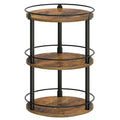 YATINEY Spice Rack, Rotating Spice Organizer for Cupboard, 3 Tier Lazy Susan Turntable, Industrial Countertop Organizer, for Kitchen and Cabinet, Compact and Versatile, Rustic Brown and Black SR23BR