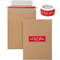 Neehows 100 Pack 5x7 Rigid Mailers Cardboard Envelopes, 400GSM Kraft Photo Mailers Shipping Envelope with DO NOT Bend Labels, Small Stay Flat Self Seal Document Envelope for Trading Cards- Brown
