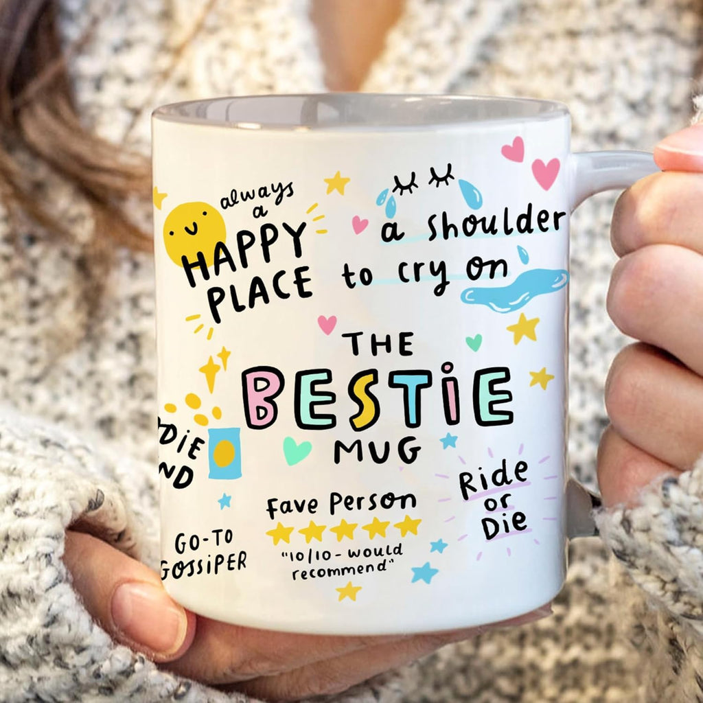 Bestie Coffee Mug - Best Friend Gift for Women - Friendship Gift for Female Friend - Friendship Gifts for Women Birthday - Gifts for Close Female Friends - 11oz White Ceramic Cup