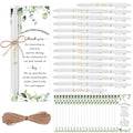 PIAOPIAONIU 36 Sets Baby Shower Favors for Guests Oh Baby Plastic Ballpoint Pens Thank You Cards with Hemp Rope for Gender Reveal Party Game Prizes Souvenirs (Greenery)
