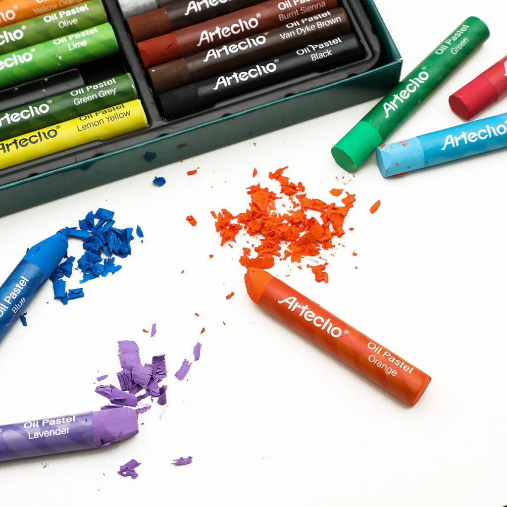 Artecho Oil Pastels Set of 48 Colors, Soft Oil Pastels for Art Painting, Drawing, Blending, Oil Crayons Pastels Art Supplies for Artists, Beginners, Teachers