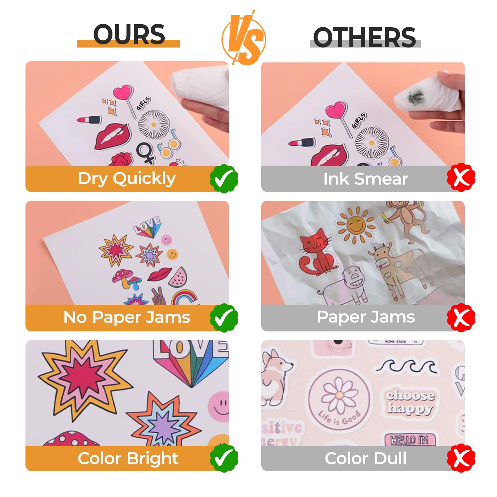 Printable Vinyl for Inkjet Printer & Laser Printer - 40 Pcs Matte White Inkjet Printable Vinyl Sticker Paper, 8.5"x11"