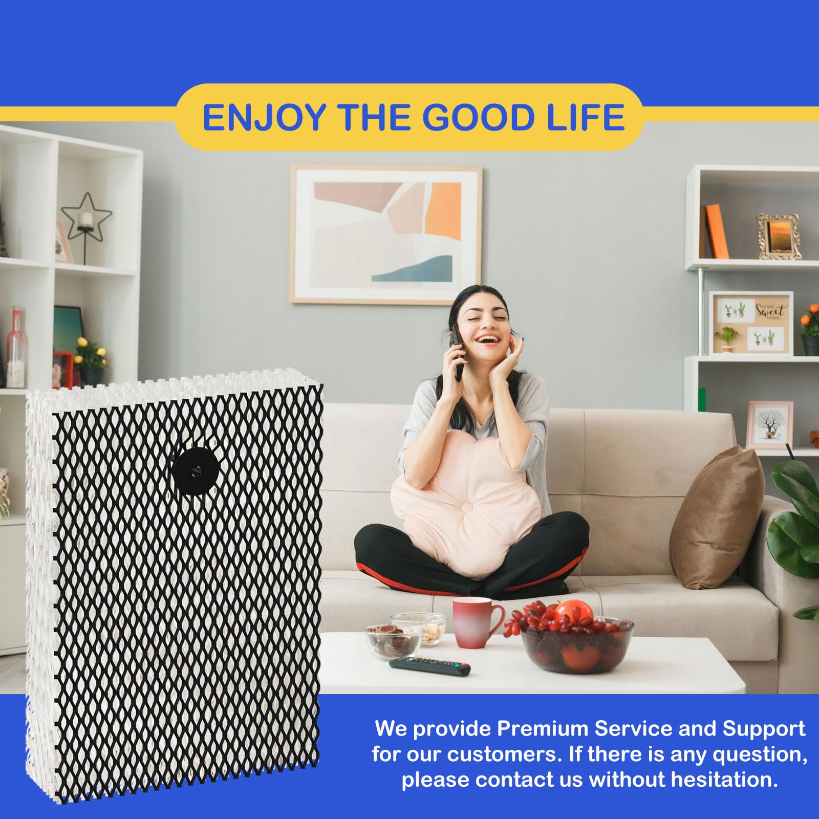 HWF100 Humidifier Wick Filter Replacement Type E, Compatible with Holmes HWF100 HWF100-UC3, Bionaire BWF100, Sunbeam SF235 Series Humidifier 4 Pack