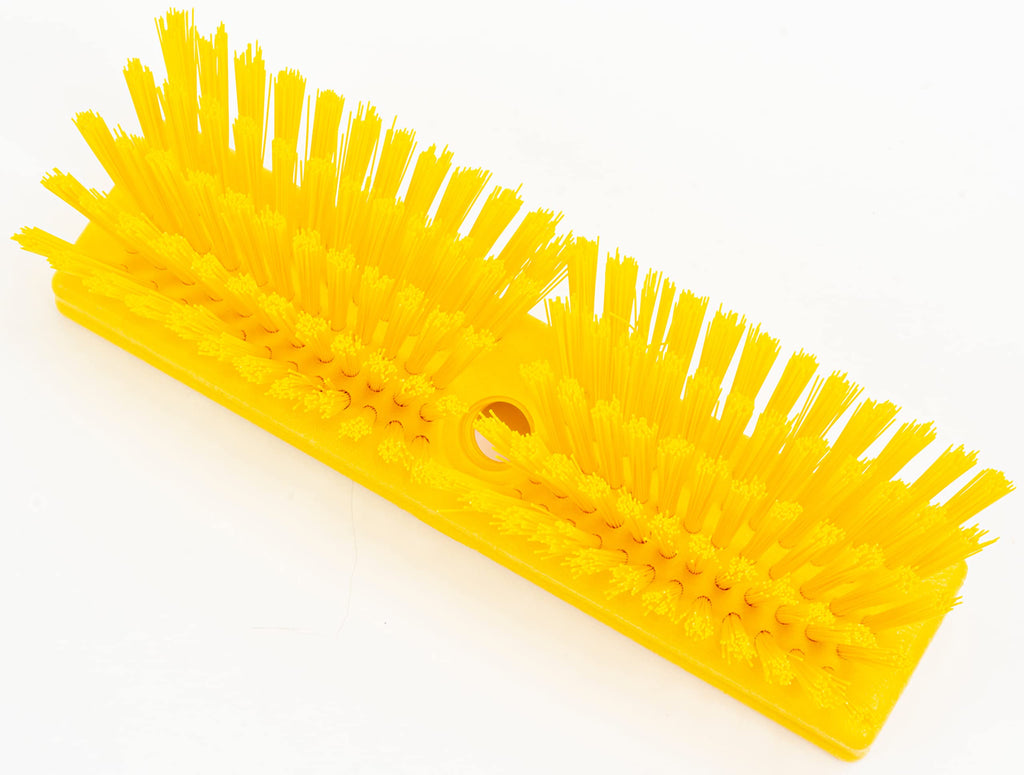 Sparta Deck Scrub Head, Heavy Duty Brush with Stiff Bristles for Cleaning Outdoors, 10" Long, 1 Count, Yellow