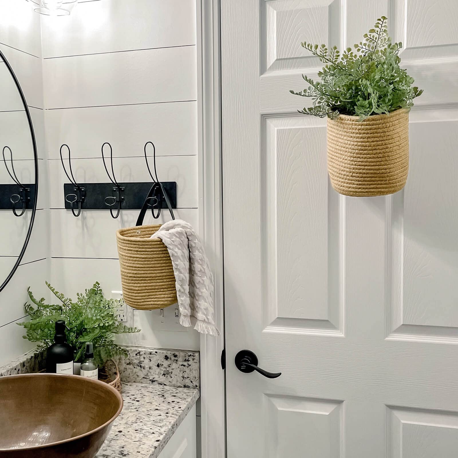 Goodpick 2pack Jute Hanging Baskets - 7.87" x 7" Small Woven Fern Hanging Basket Flower Plants, Jute Woven Basket